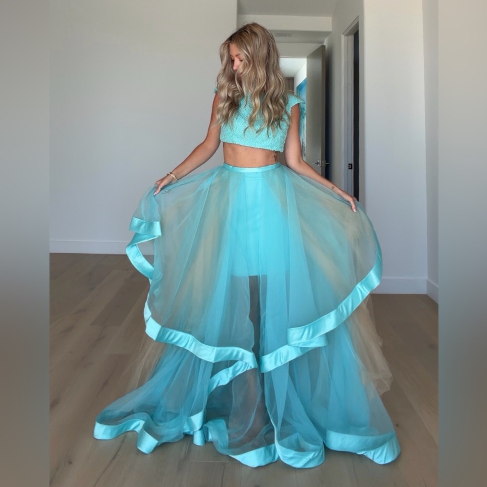 Terani Couture Turquoise Pageant Dress